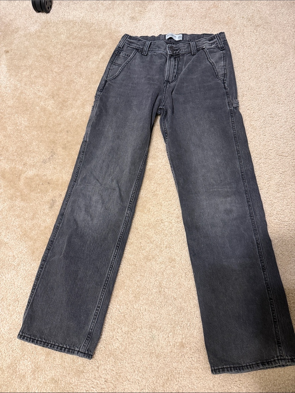abercrombie kids  Straight-Leg Jeans in Washed Black